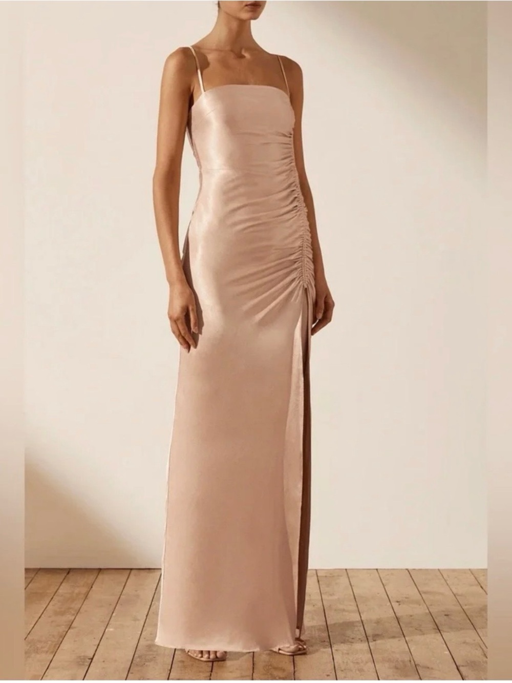 Shona Joy Ruched Maxi Dress Desert Rose - Picture 2 of 6